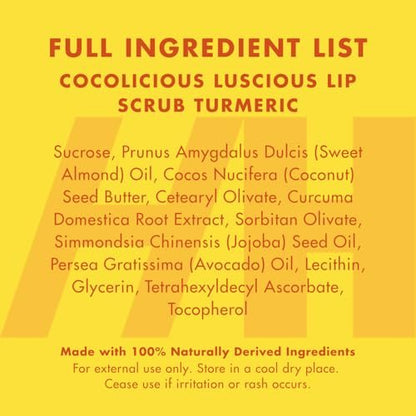 Handmade Heroes Turmeric Lip Scrub with Vitamin C – 100% Natural Vegan Exfoliant for Dark Dry Chapped Lips – Deep Conditioning Sugar Polish (1 oz)