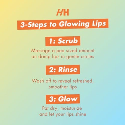 Handmade Heroes Turmeric Lip Scrub with Vitamin C – 100% Natural Vegan Exfoliant for Dark Dry Chapped Lips – Deep Conditioning Sugar Polish (1 oz)