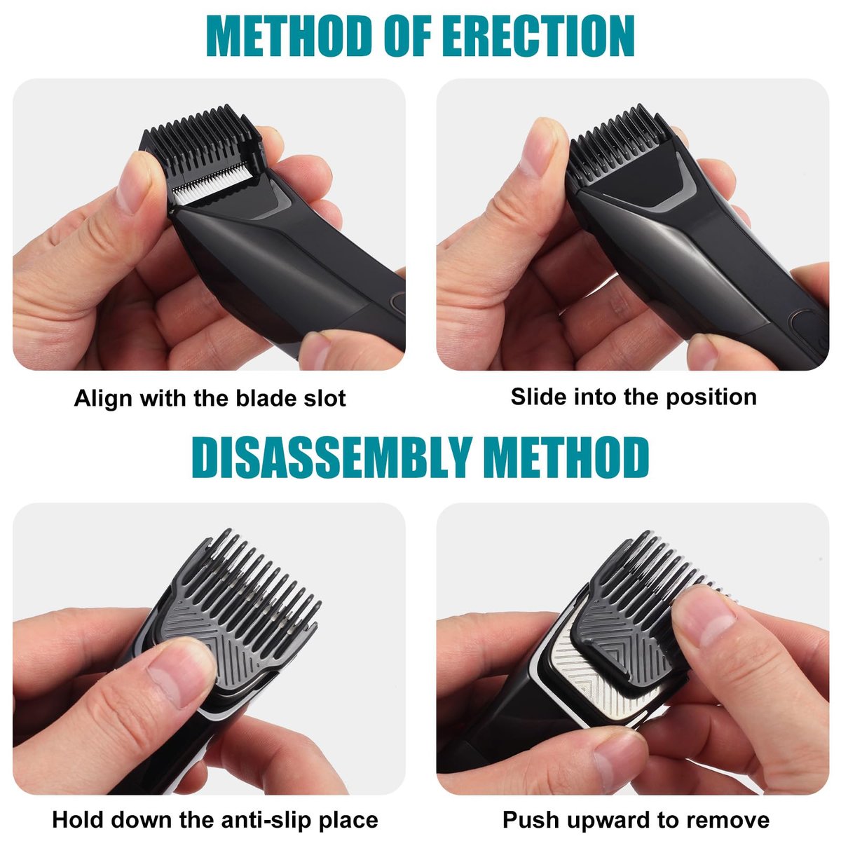 3 Professional Trimmer Guards Compatible with Manscaped Lawn Mower 5.0 Ultra – 7 Cutting Lengths from 1/18" to 1/2" Replacement Guards (Black) Avelisse
