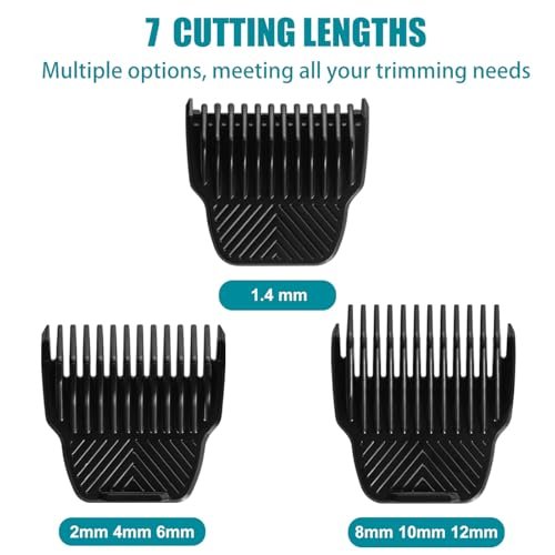 3 Professional Trimmer Guards Compatible with Manscaped Lawn Mower 5.0 Ultra – 7 Cutting Lengths from 1/18" to 1/2" Replacement Guards (Black) Avelisse