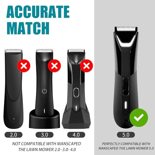 3 Professional Trimmer Guards Compatible with Manscaped Lawn Mower 5.0 Ultra – 7 Cutting Lengths from 1/18" to 1/2" Replacement Guards (Black) Avelisse