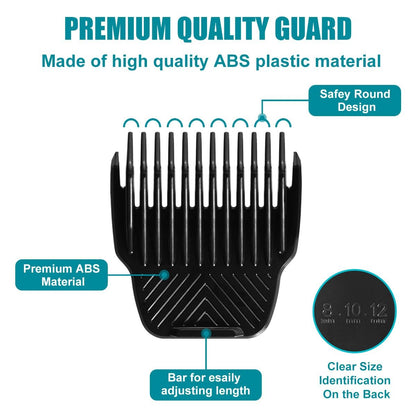 3 Professional Trimmer Guards Compatible with Manscaped Lawn Mower 5.0 Ultra – 7 Cutting Lengths from 1/18" to 1/2" Replacement Guards (Black) Avelisse