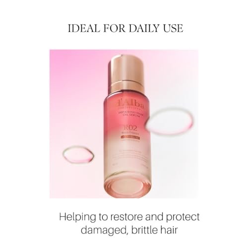 d'alba Piedmont Professional Repairing Hair Oil Serum - Silky & Glossy Hair, Lightweight Finish, Argan Oil & Amino Acid Complex, 2.54 fl oz Avelisse