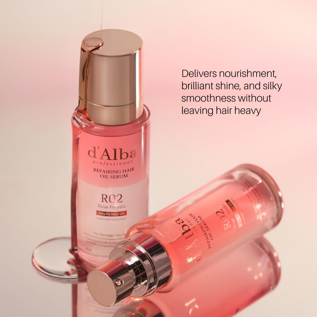 d'alba Piedmont Professional Repairing Hair Oil Serum - Silky & Glossy Hair, Lightweight Finish, Argan Oil & Amino Acid Complex, 2.54 fl oz Avelisse