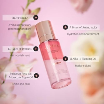 d'alba Piedmont Professional Repairing Hair Oil Serum - Silky & Glossy Hair, Lightweight Finish, Argan Oil & Amino Acid Complex, 2.54 fl oz Avelisse