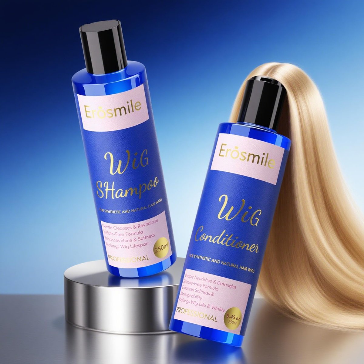 Luxury Wig Shampoo and Conditioner Set for Synthetic & Natural Hair Wigs | Sulfate-Free, Deeply Nourishes & Detangles, Enhances Radiant Shine & Softness, Prolongs Wig Lifespan - 2 Pack Avelisse