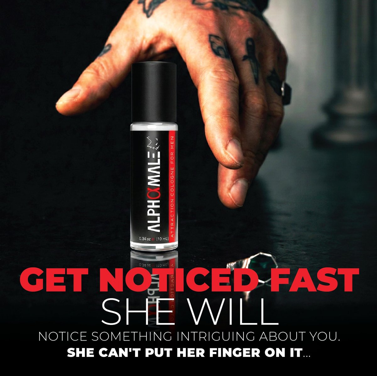 AlphaMale Pheromone Infused Cologne for Men – 10ml Roll-On Bottle, Masculine Allure Avelisse