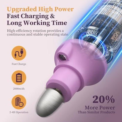 PELCAS Toenail Grinder for Thick Toenails - 8 in 1 Manicure & Pedicure Kit, Cordless Nail Drill with LED Light, Electric Foot Callus Remover, 5 Speeds, Pink Avelisse
