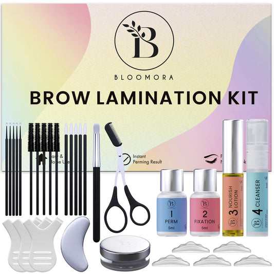 BLOOMORA Eyebrow Lamination Kit – At-Home Brow Lift for Beginners & Professionals, 15 Applications, Lasts 6-8 Weeks, Safe & Effective (BK1)