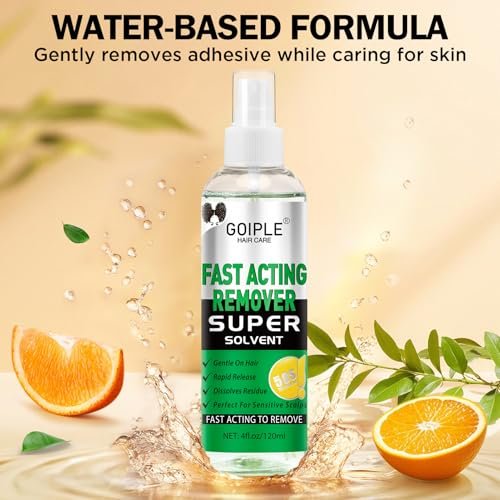 Tape in Extension Hair Glue Remover Spray - Fast Acting Two Steps System Remover for Wig and Tape in Hair Extensions - Includes Hair Comb, Rat Tail Comb, and Hair Clips Set Avelisse