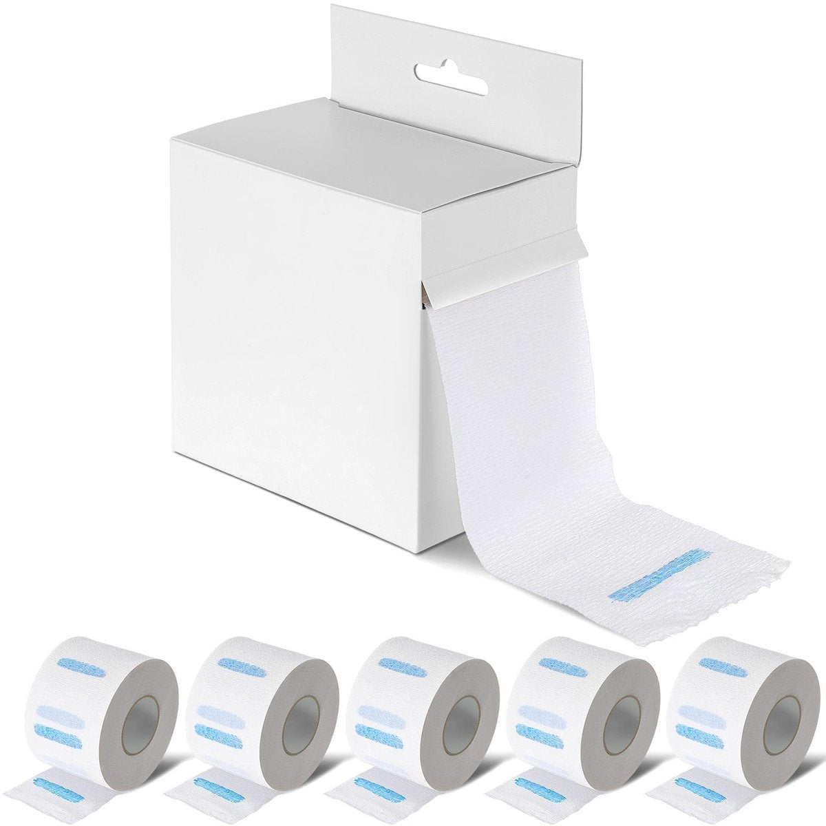 Marspark 5 Rolls Barber Paper Neck Strips with Hanging Dispenser - Professional Stretchy Paper Neck Tape for Hair Salons & Barbershops - görsel 2