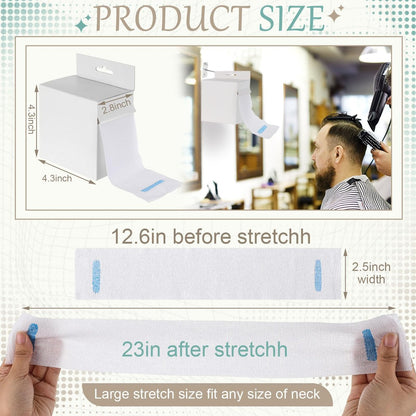 Marspark 5 Rolls Barber Paper Neck Strips with Hanging Dispenser - Professional Stretchy Paper Neck Tape for Hair Salons & Barbershops