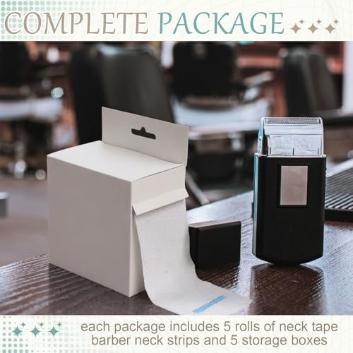 Marspark 5 Rolls Barber Paper Neck Strips with Hanging Dispenser - Professional Stretchy Paper Neck Tape for Hair Salons & Barbershops - görsel 5