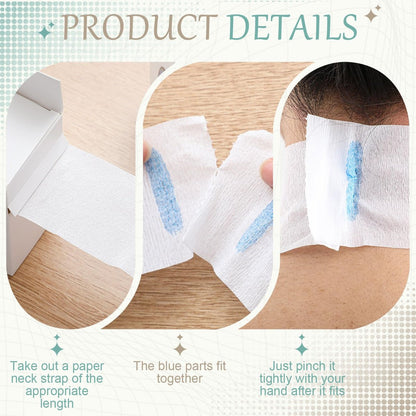 Marspark 5 Rolls Barber Paper Neck Strips with Hanging Dispenser - Professional Stretchy Paper Neck Tape for Hair Salons & Barbershops