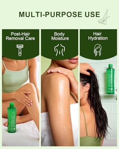 Yoken USDA Certified Organic Aloe Vera Gel 12oz – 99% Pure Aloe Vera Juice, Gel-to-Water Texture, Alcohol Free, No Added Fragrance, Cooling & Refreshing Summer Skincare for Face, Body & Hair Avelisse
