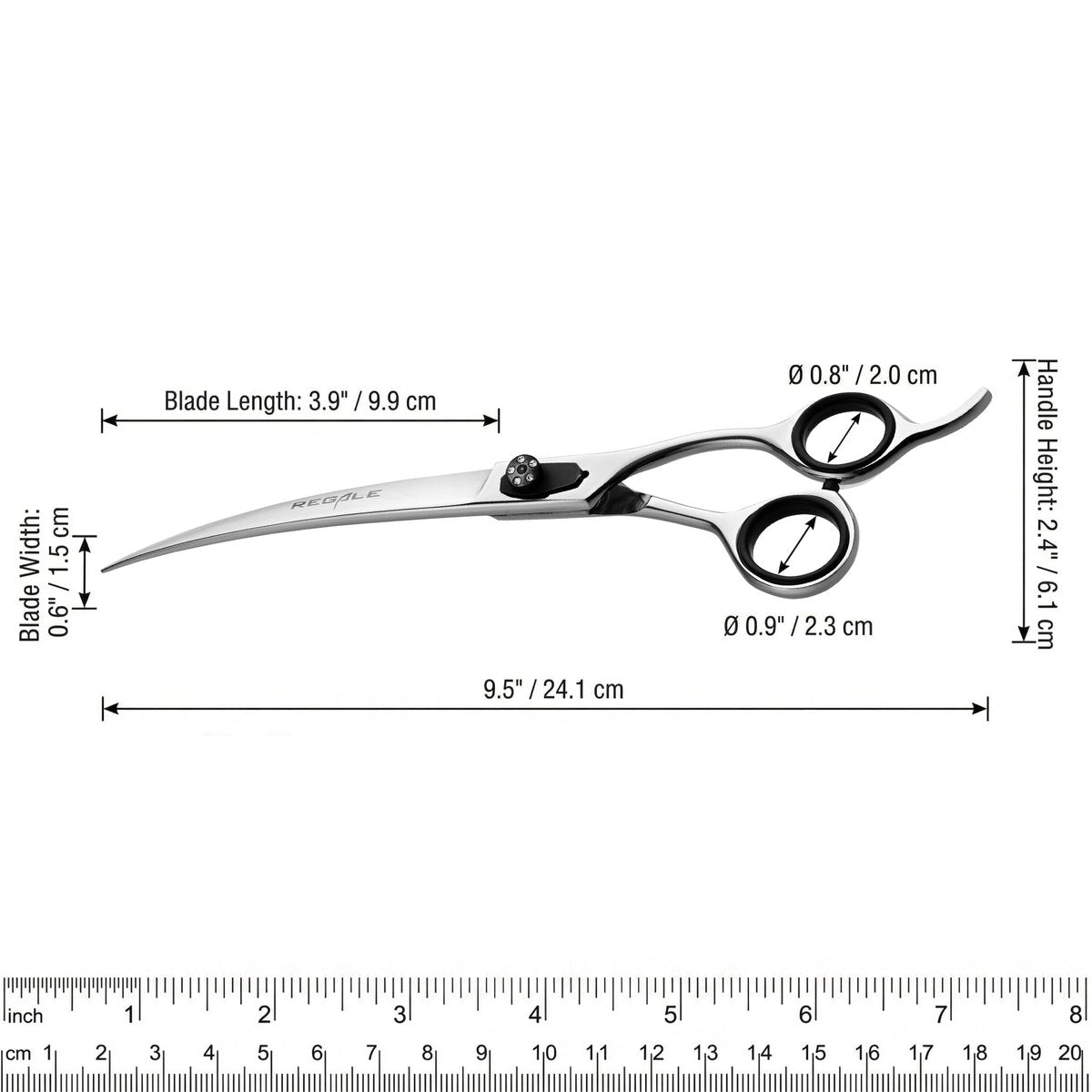 Regale Barber Supply 9.5-Inch Afro and Beard Deluxe Barber Curved Shear – Hand-Crafted Japanese Steel - görsel 11