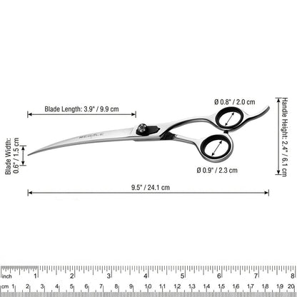 Regale Barber Supply 9.5-Inch Afro and Beard Deluxe Barber Curved Shear – Hand-Crafted Japanese Steel