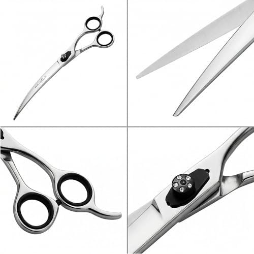 Regale Barber Supply 9.5-Inch Afro and Beard Deluxe Barber Curved Shear – Hand-Crafted Japanese Steel - görsel 8