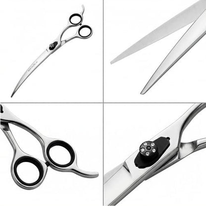 Regale Barber Supply 9.5-Inch Afro and Beard Deluxe Barber Curved Shear – Hand-Crafted Japanese Steel