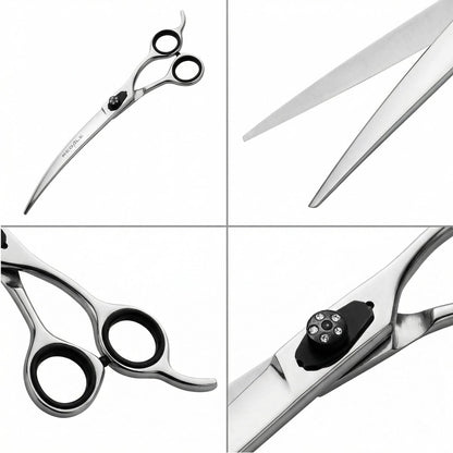 Regale Barber Supply 9.5-Inch Afro and Beard Deluxe Barber Curved Shear – Hand-Crafted Japanese Steel