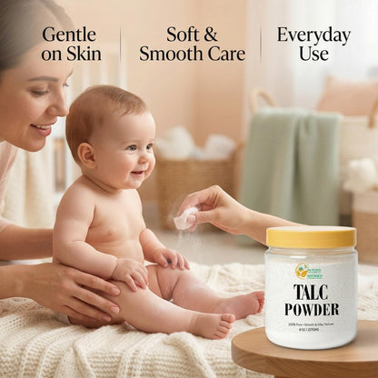 Herbs Botanica Talcum Powder 8 oz - Unscented Fine Talc for Body Freshness, DIY Cosmetics, Personal Care & Craft Use