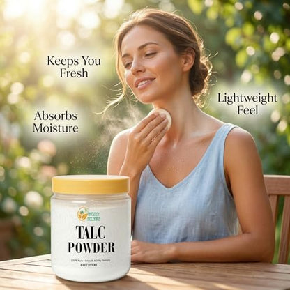 Herbs Botanica Talcum Powder 8 oz - Unscented Fine Talc for Body Freshness, DIY Cosmetics, Personal Care & Craft Use
