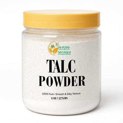 Herbs Botanica Talcum Powder 8 oz - Unscented Fine Talc for Body Freshness, DIY Cosmetics, Personal Care & Craft Use