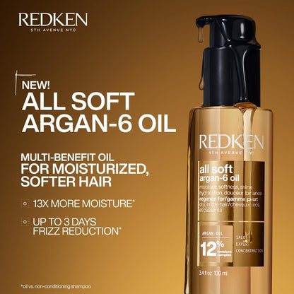 Redken All Soft Argan-6 Oil Treatment for Dry Hair – Deeply Conditions, Adds Softness and Shine with Argan Oil, 3.4 Fl Oz Avelisse