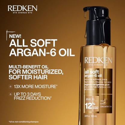 Redken All Soft Argan-6 Oil Treatment for Dry Hair – Deeply Conditions, Adds Softness and Shine with Argan Oil, 3.4 Fl Oz Avelisse