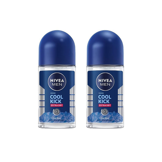 NIVEA Men Cool Kick Roll-On Deodorant 50ml (2 Pack) – Refreshing Cool Formula, Quick Dry, Long-Lasting Freshness Avelisse