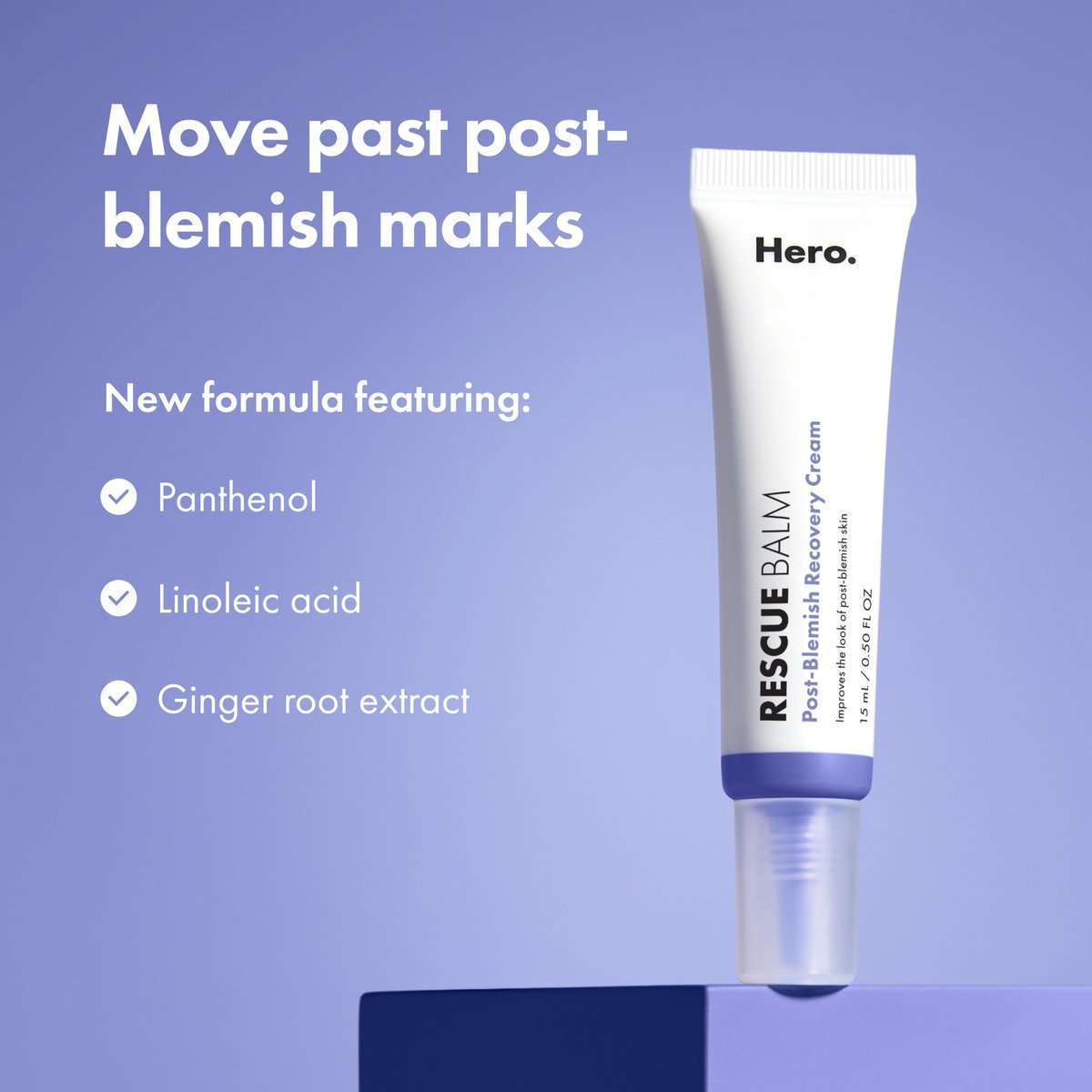 Hero Cosmetics Rescue Balm - Post-Blemish Cream for Hydration & Post-Blemish Marks, Derm-Tested, Non-Comedogenic, 0.5 oz - görsel 3