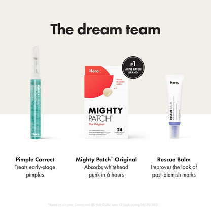 Hero Cosmetics Rescue Balm - Post-Blemish Cream for Hydration & Post-Blemish Marks, Derm-Tested, Non-Comedogenic, 0.5 oz