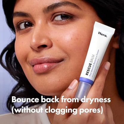 Hero Cosmetics Rescue Balm - Post-Blemish Cream for Hydration & Post-Blemish Marks, Derm-Tested, Non-Comedogenic, 0.5 oz