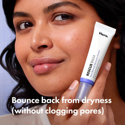 Hero Cosmetics Rescue Balm - Post-Blemish Cream for Hydration & Post-Blemish Marks, Derm-Tested, Non-Comedogenic, 0.5 oz