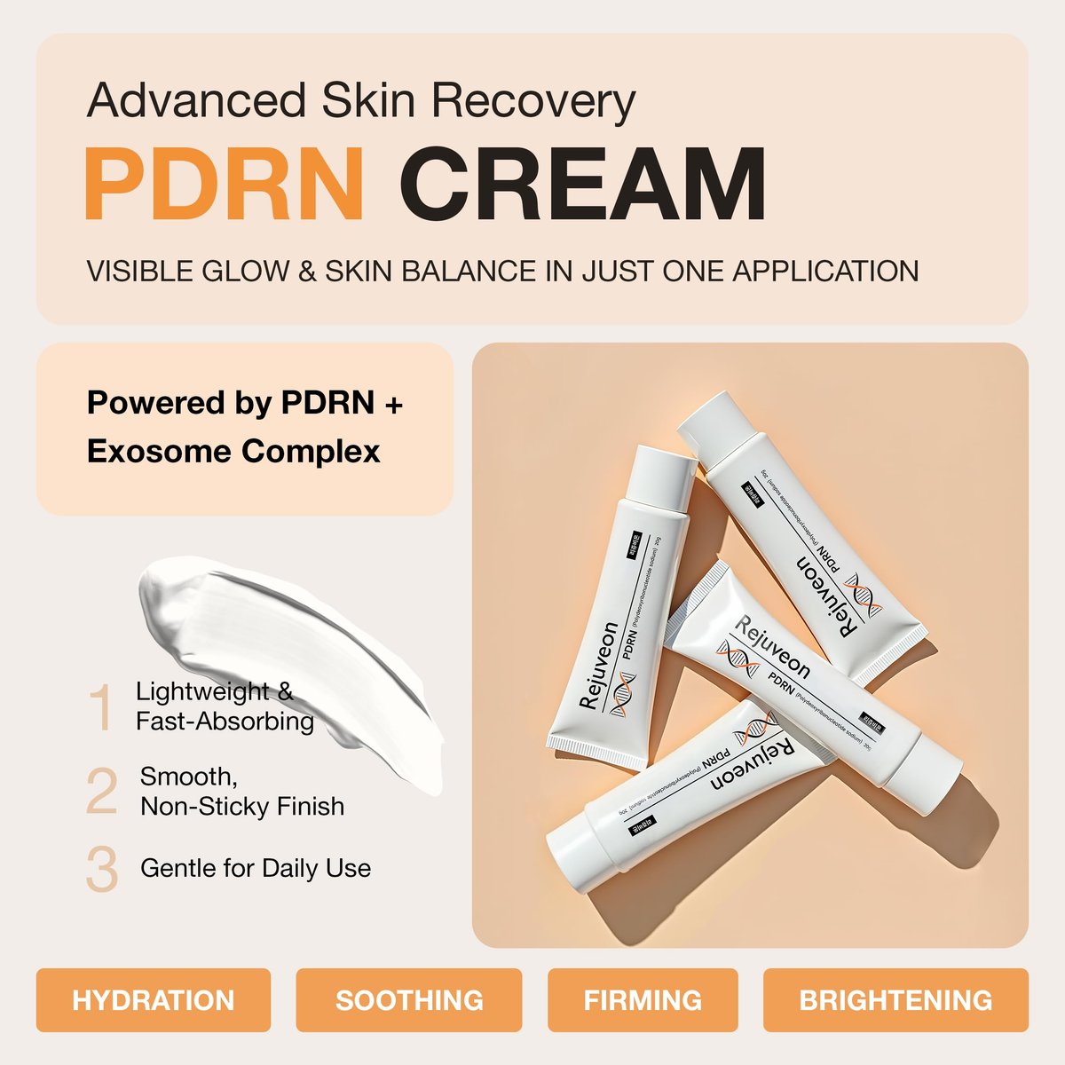 Rejuveon PDRN 1000 Plus Cream (Polydeoxyribonucleotide Sodium) 20g – Made in Korea Avelisse