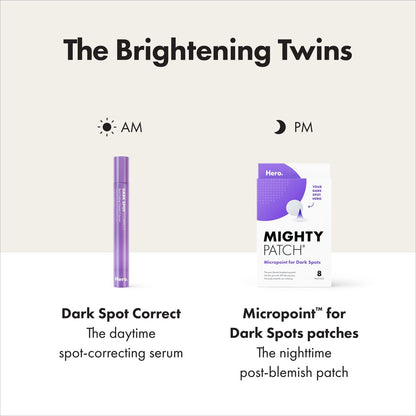 Hero Cosmetics Dark Spot Correct Spot-Fading 15% Vitamin C Serum with Hyaluronic Acid – Improves Post-Blemish Marks in 7 Days – Twist Applicator & Rollerball Tip – 10mL