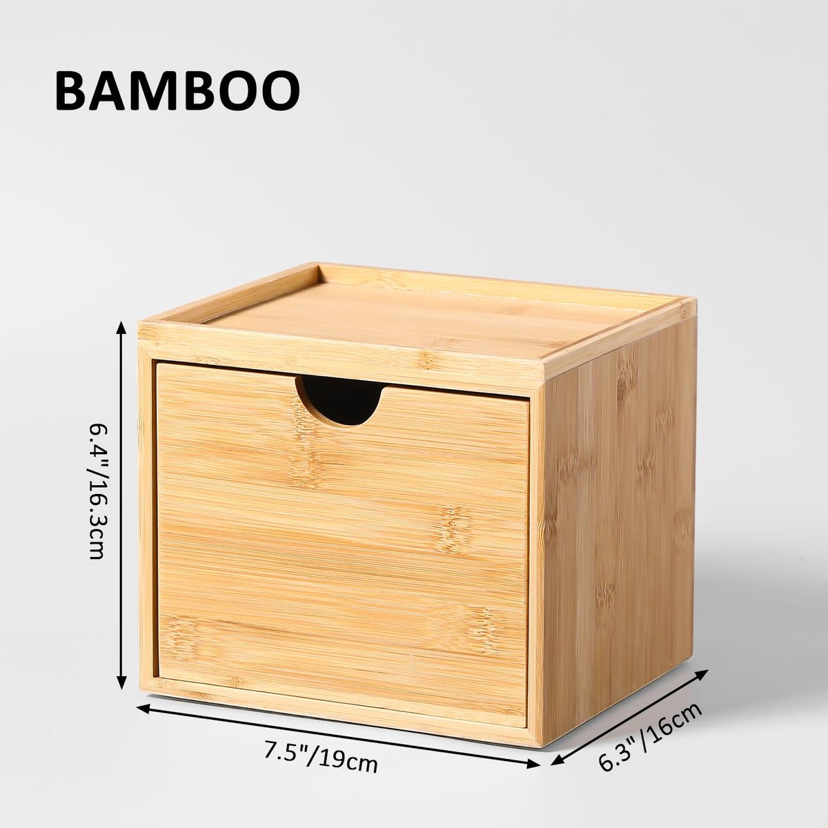 ZOBONETI Bamboo Disposable Face Towel Holder – Wooden Clean Towels XL Container with Drawer for Bathroom Countertop Avelisse