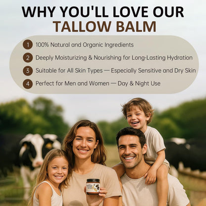 Roseblem Whipped Tallow Balm for Face – 100% Grass-Fed Organic Beef Tallow Cream with Manuka Honey & Beeswax – Nourishing & Repairing Moisturizer for Sensitive, Dry, or Eczema-Prone Skin, 4.2 oz