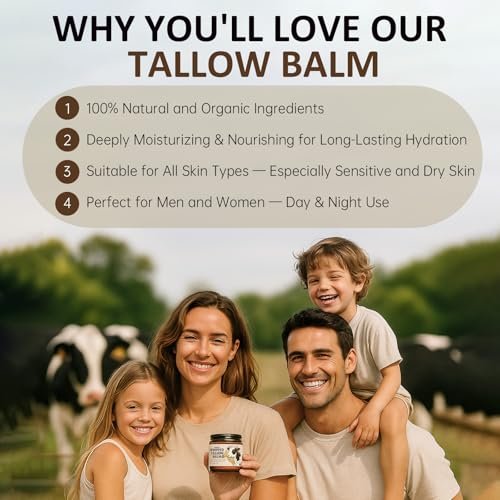 Roseblem Whipped Tallow Balm for Face – 100% Grass-Fed Organic Beef Tallow Cream with Manuka Honey & Beeswax – Nourishing & Repairing Moisturizer for Sensitive, Dry, or Eczema-Prone Skin, 4.2 oz - görsel 16