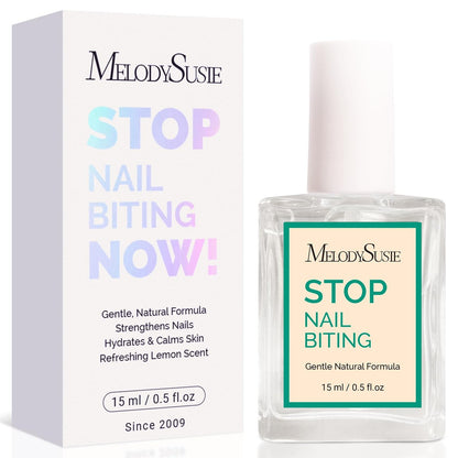 MelodySusie 15ML Nail Biting Treatment - Quick-Dry, Bitter-Tasting Polish to Stop Thumb Sucking & Nail Biting, Helps Repair Damaged Nails for Kids and Adults (0.53 fl oz)