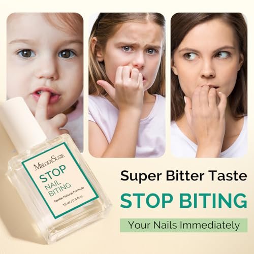 MelodySusie 15ML Nail Biting Treatment - Quick-Dry, Bitter-Tasting Polish to Stop Thumb Sucking & Nail Biting, Helps Repair Damaged Nails for Kids and Adults (0.53 fl oz) - görsel 6