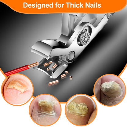 Velkomin Long Handle Toenail Clippers for Seniors – Ultra-Sharp Heavy Duty Nail Cutter for Thick Toenails, Curved Blade & Ergonomic Grip, 18-Month Warranty