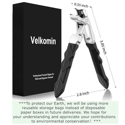 Velkomin Long Handle Toenail Clippers for Seniors – Ultra-Sharp Heavy Duty Nail Cutter for Thick Toenails, Curved Blade & Ergonomic Grip, 18-Month Warranty