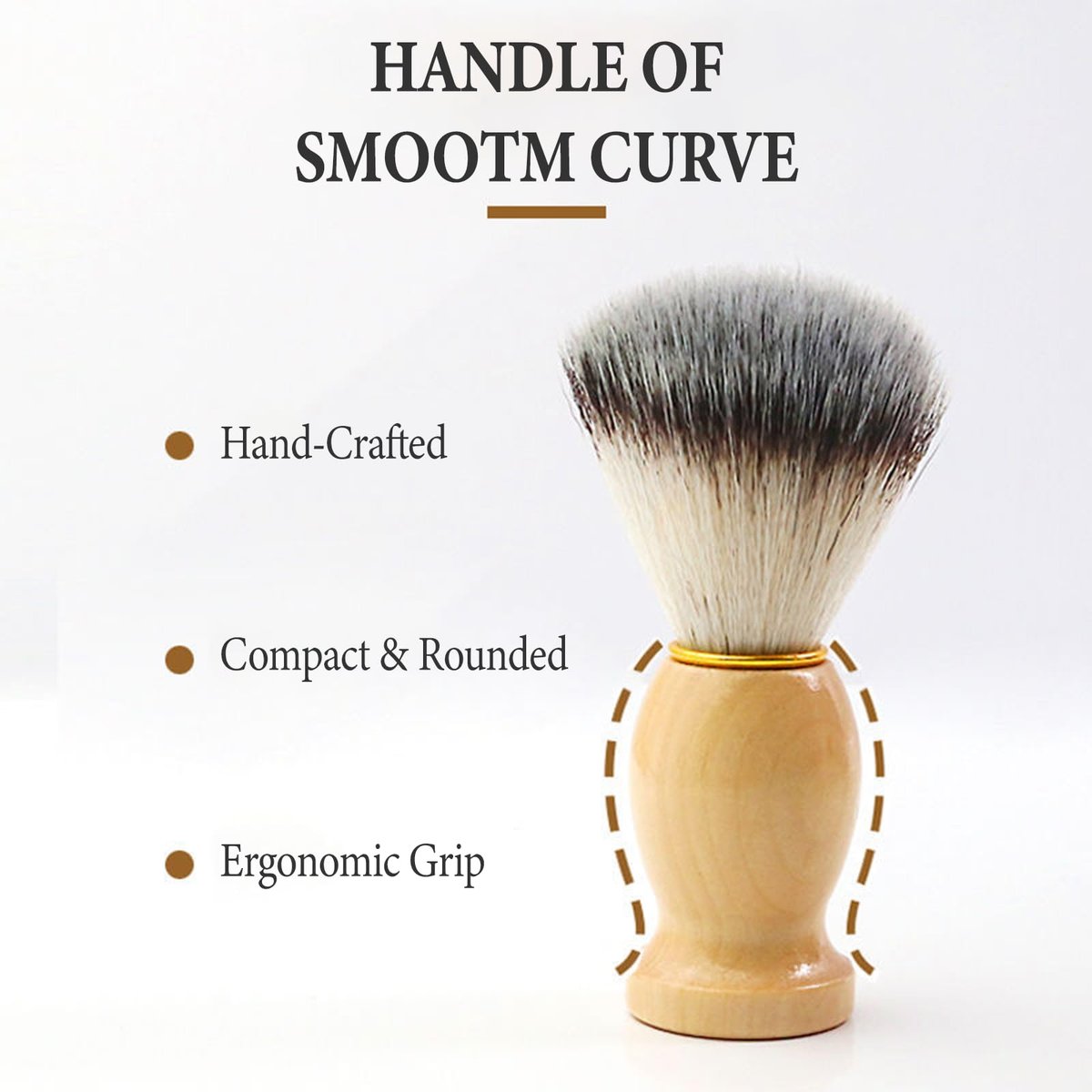 BOBOAR Shaving Cream Brush - Badger Hair & Synthetic Blend with Wooden Handle for Men - görsel 5