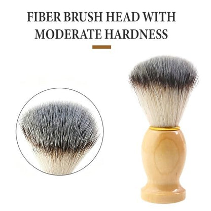 BOBOAR Shaving Cream Brush - Badger Hair & Synthetic Blend with Wooden Handle for Men