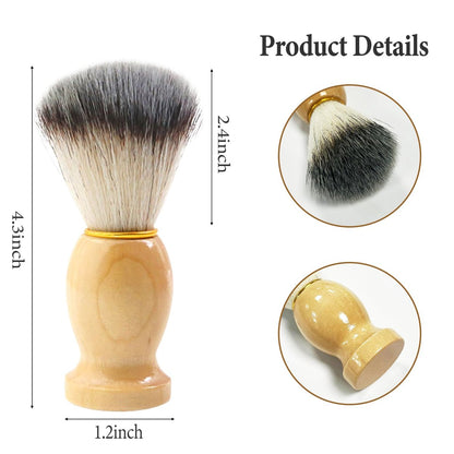 BOBOAR Shaving Cream Brush - Badger Hair & Synthetic Blend with Wooden Handle for Men