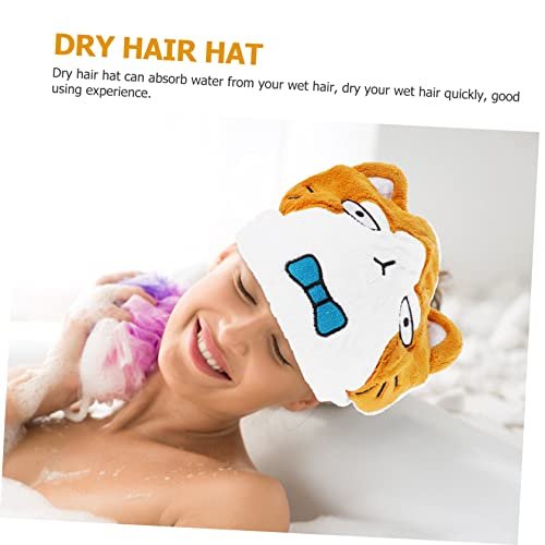 KAILIKETIY Cartoon Animal Drying Cap - Ultra Absorbent Hair Drying Towel for Adults & Kids, Cute Cat Cap Bath Tool - görsel 14