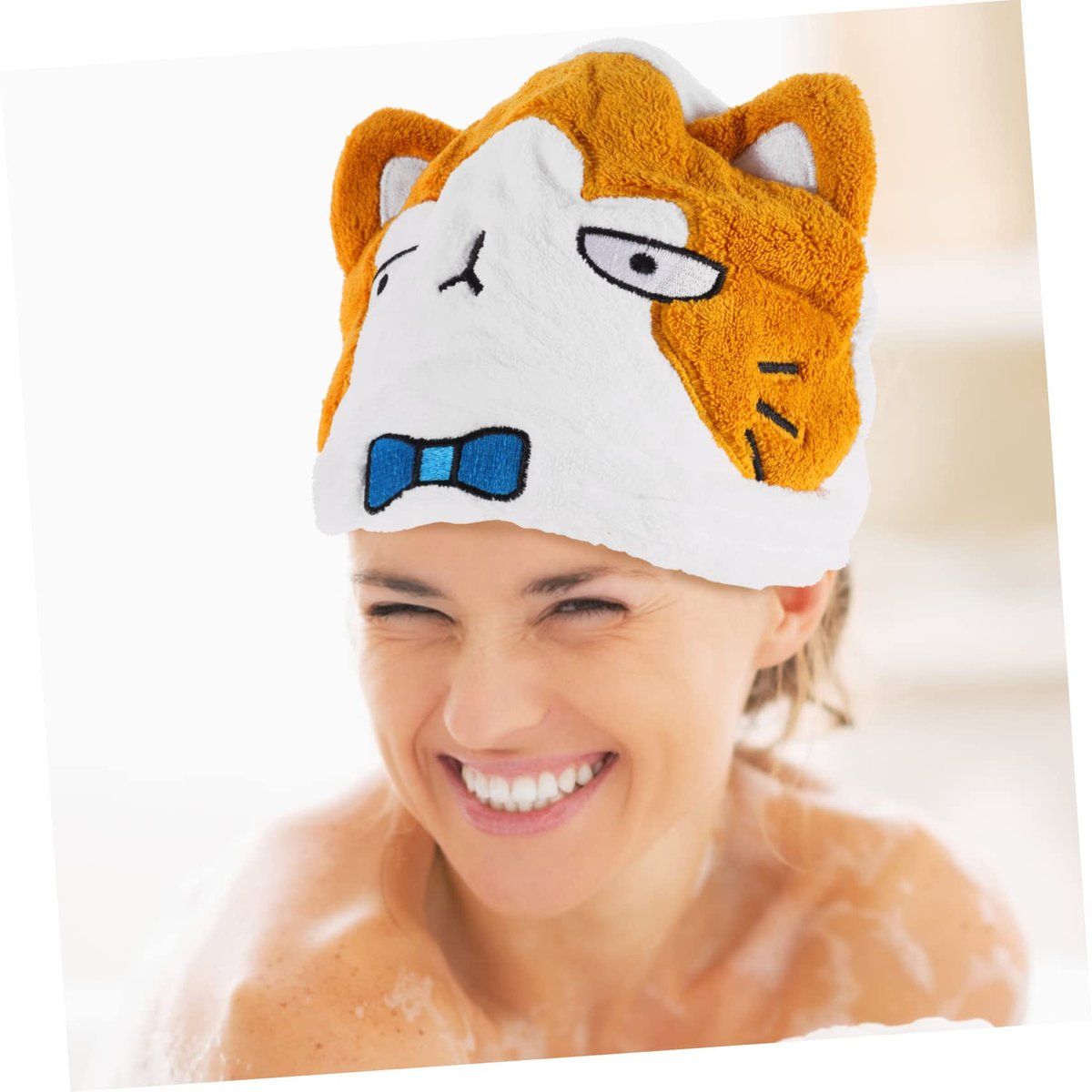 KAILIKETIY Cartoon Animal Drying Cap - Ultra Absorbent Hair Drying Towel for Adults & Kids, Cute Cat Cap Bath Tool - görsel 17