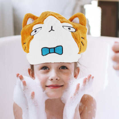 KAILIKETIY Cartoon Animal Drying Cap - Ultra Absorbent Hair Drying Towel for Adults & Kids, Cute Cat Cap Bath Tool