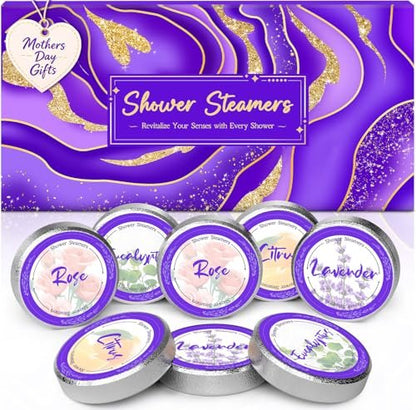 8 Pcs Shower Steamers Aromatherapy: Birthday Gifts for Women, Mother's Day Gifts, Self Care with Natural Essential Oils - Futricy